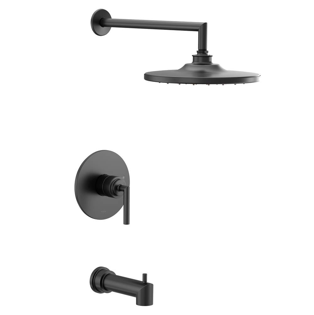 Moen - Arris M-CORE 2-Series Eco Performance 1-Handle Tub and Shower Trim Kit in Matte Black (Valve Sold Separately) - Matte Black