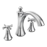 Moen - Wynford 2-Handle Deck-Mount High-Arc Roman Tub Faucet Trim Kit with Cross Handles in Chrome (Valve Sold Separately) - Chrome