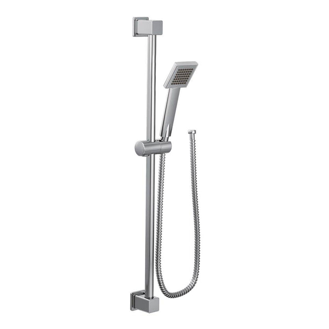 Moen - 90 Degree Modern Eco-Performance Handshower Handheld Shower with 30-Inch Slide Bar and 69-Inch Metal Hose, Chrome - Chrome
