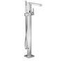 Moen - 90 Degree One-Handle Freestanding Floor Mount Tub Filler with Handshower, Chrome - Chrome