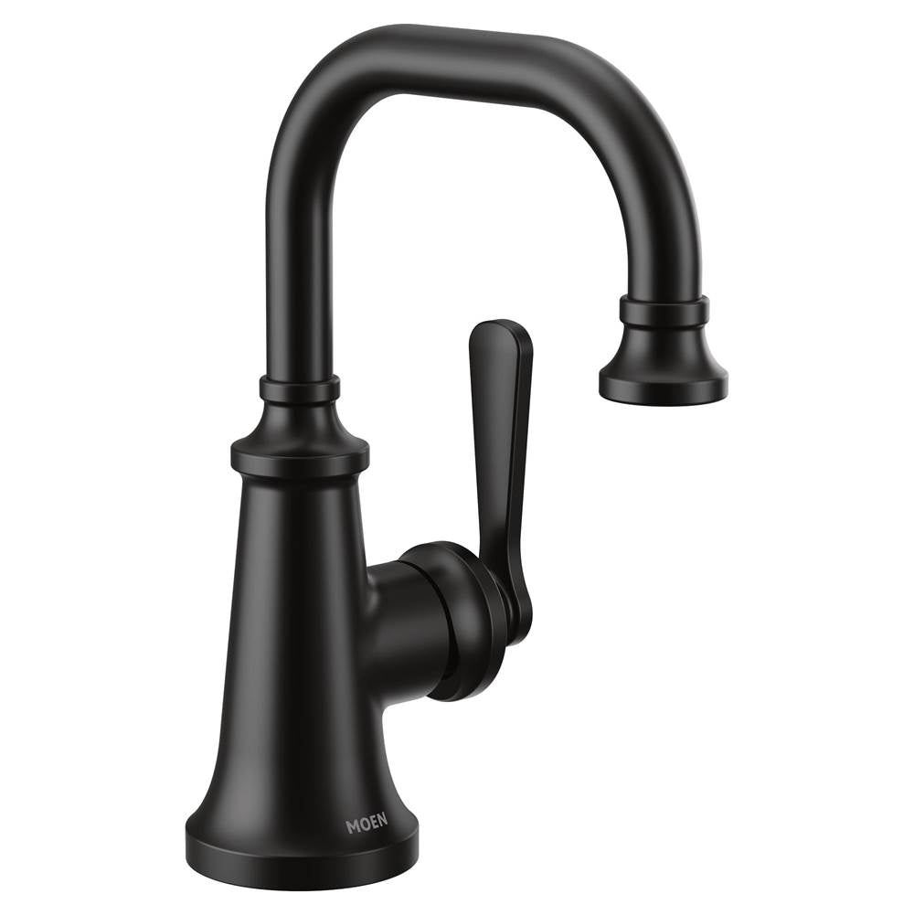 Moen - Colinet One-Handle Single Hole Traditional Bathroom Sink Faucet in Matte Black - Matte Black