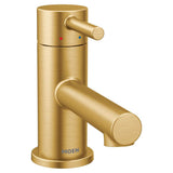 Moen - Align One-Handle Single Hole Low Profile Modern Bathroom Faucet with Drain Assembly, Brushed Gold - Brushed Gold