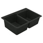 Moen - 33-Inch Wide x 9.5-Inch Deep Dual Mount Granite Double Bowl Kitchen Sink, Black - Black