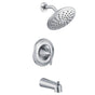 Moen - Eva Posi-Temp Rain Shower Single-Handle Tub and Shower Faucet Trim Kit in Chrome (Valve Sold Separately) - Chrome