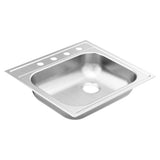 Moen - 2000 Series 25-inch 20 Gauge Drop-in Single Bowl Stainless Steel Kitchen Sink, Right Drain, Featuring QuickMount - Stainless