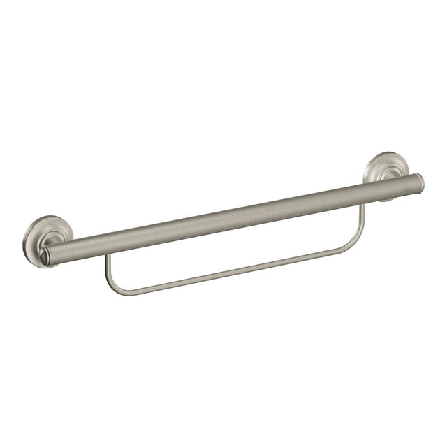 Moen - Brushed Nickel 24'' Grab Bar With Towel Bar - Brushed Nickel
