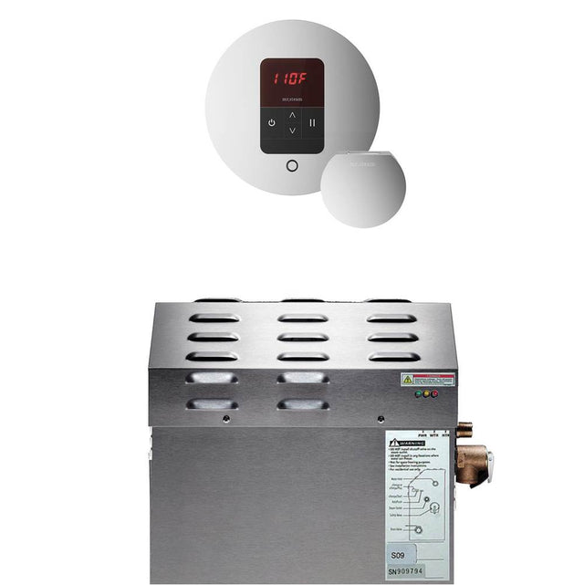 Mr. Steam - MS (iTempo) 9 kW (9000 W) Steam Shower Generator Package with iTempo Control in Round Polished Chrome - Polished Chrome