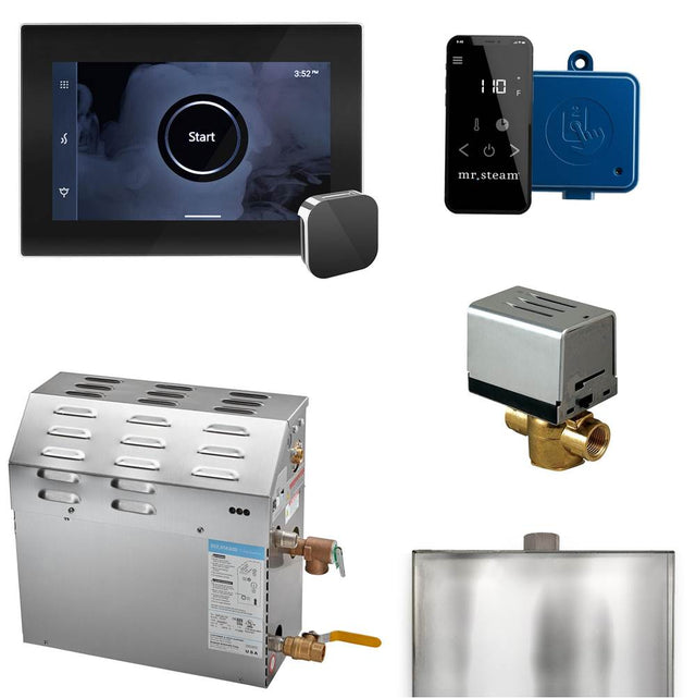 Mr. Steam - MS (XButler) 7.5 kW (7500 W) Steam Shower Generator Package with iSteamX Control in Black Polished Chrome - Black Polished Chrome