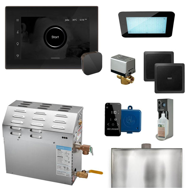 Mr. Steam - MS (XDream) 5000-Watt Steam Generator with iSteamX Control and Aroma Glass Steamhead in Black Oil Rubbed Bronze - Black Oil Rubbed Bronze