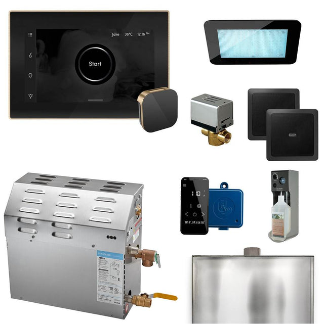 Mr. Steam - MS (XDream) 5000-Watt Steam Generator with iSteamX Control and Aroma Glass Steamhead in Black Brushed Bronze - Black Brushed Bronze