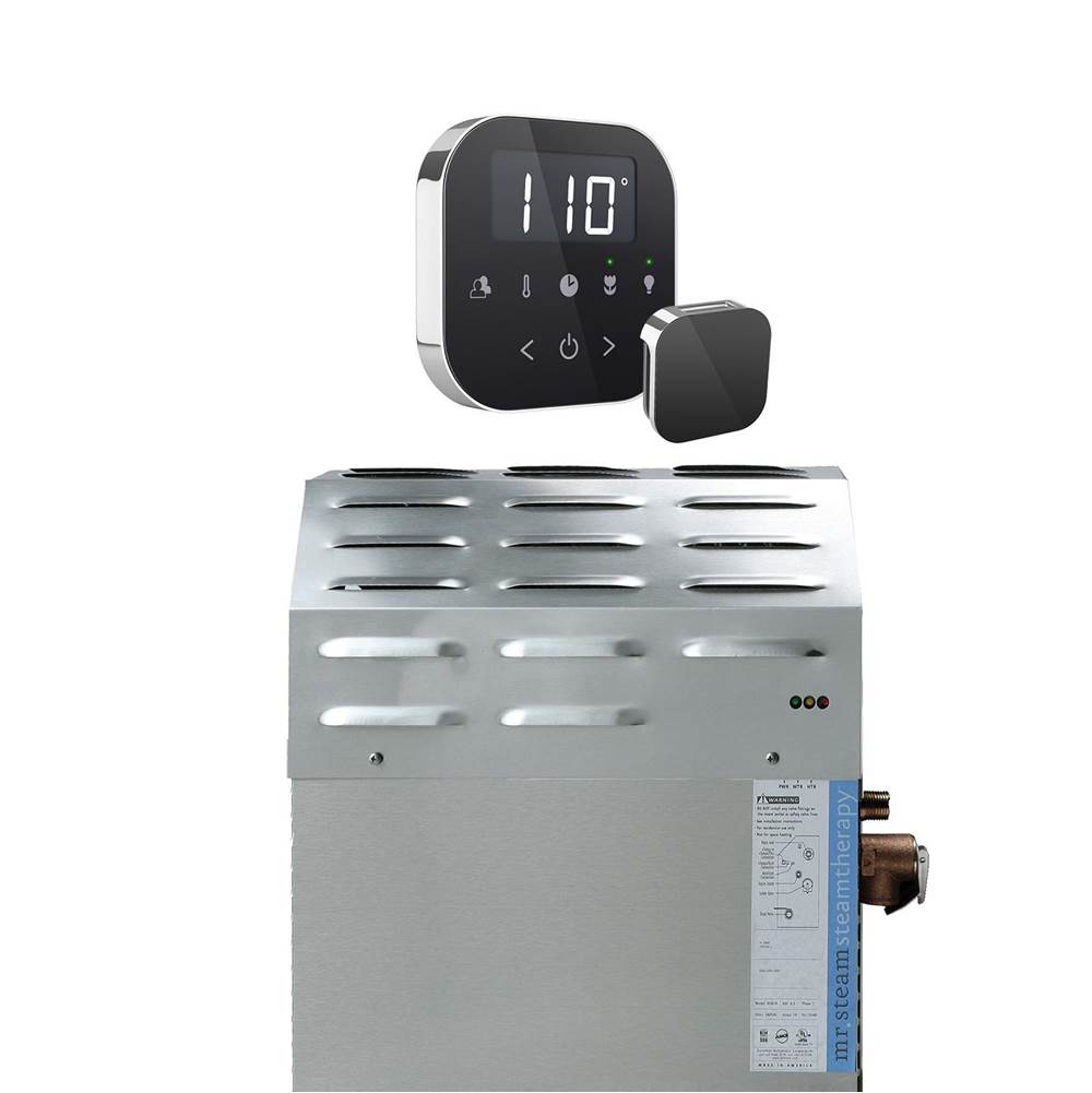 Mr. Steam - Super (AirTempo) 10 kW (10000 W) Steam Shower Generator Package with AirTempo Control in Black Polished Chrome - Black Polished Chrome