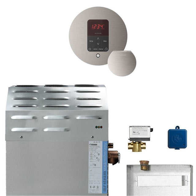 Mr. Steam - Super (Butler) 10 kW (10000 W) Steam Shower Generator Package with iTempoPlus Control in Round Brushed Nickel - Brushed Nickel