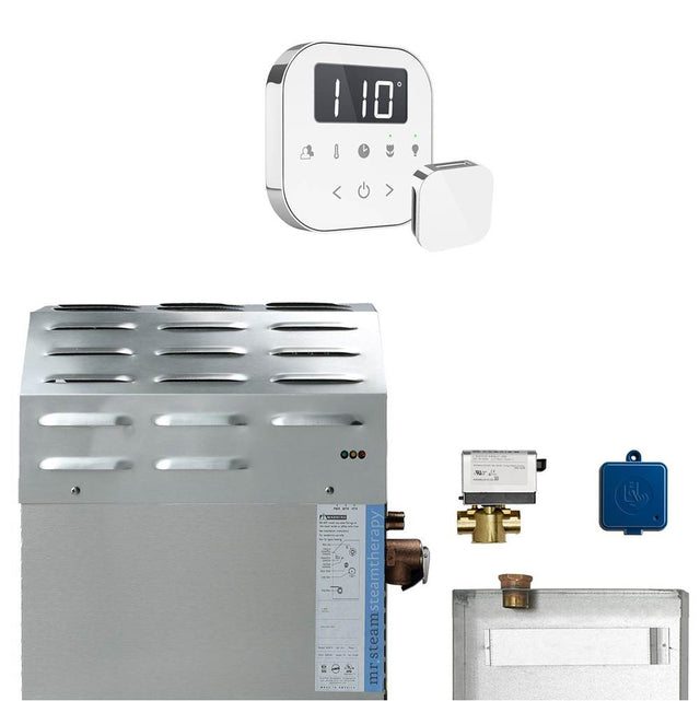 Mr. Steam - Super (AirButler) 12 kW (12000 W) Steam Shower Generator Package with AirTempo Control in White Polished Chrome - White Polished Chrome