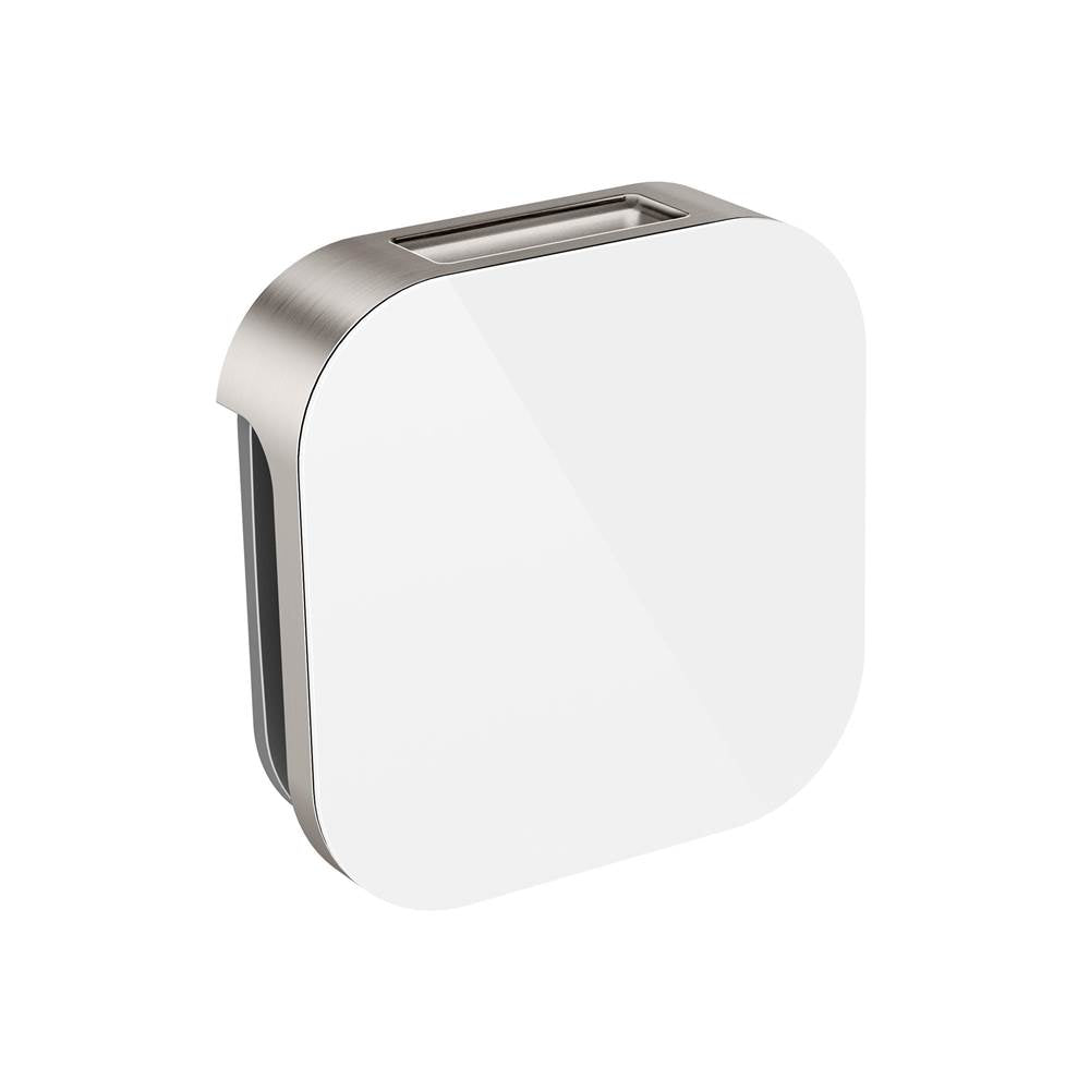 Mr. Steam - Aroma Glass 3 in. W. Steamhead with AromaTherapy Reservoir in White Brushed Nickel - White Brushed Nickel