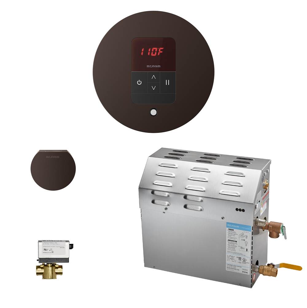 Mr. Steam - MS (iTempo) 9 kW (9000 W) Steam Shower Generator Package with iTempo Control in Round Oil Rubbed Bronze - Oil Rubbed Bronze