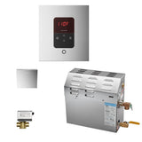 Mr. Steam - MS (iTempo) 7.5 kW (7500 W) Steam Shower Generator Package with iTempo Control in Square Polished Chrome - Polished Chrome
