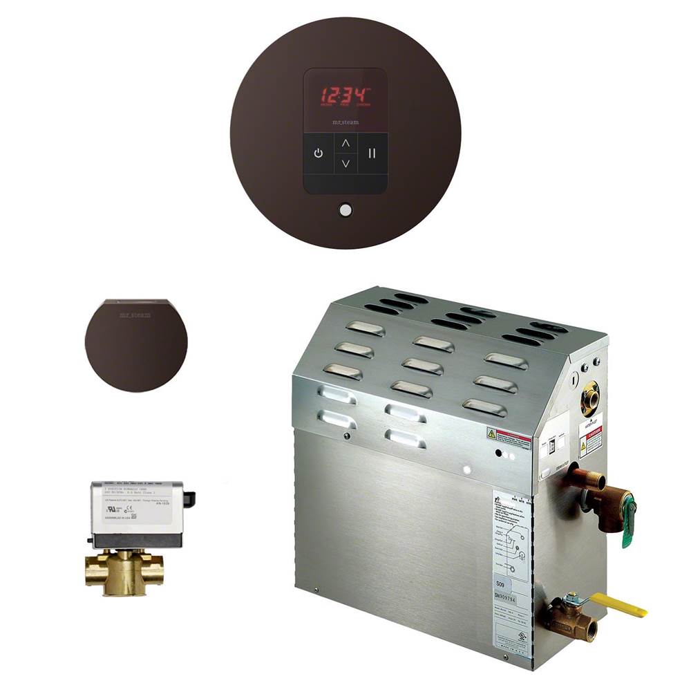 MS (iTempo) 5 kW (5000 W) Steam Shower Generator Package with iTempo Control in Round Brushed Nickel