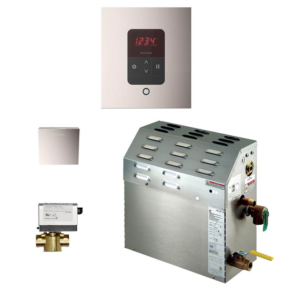 MS (iTempo) 5 kW (5000 W) Steam Shower Generator Package with iTempo Control in Square Brushed Nickel