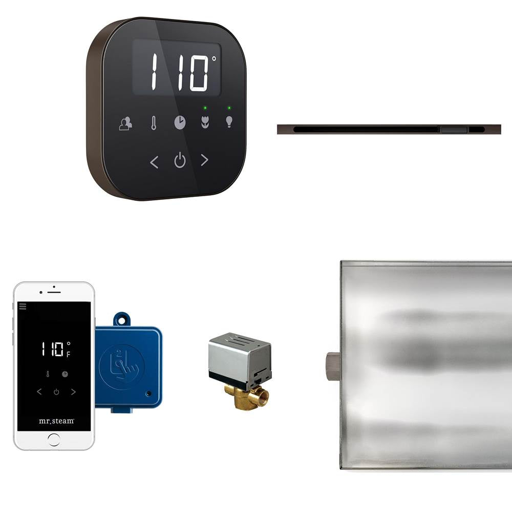 Mr. Steam - AirButler Linear Steam Shower Control Package with AirTempo Control and Linear SteamHead in Black Oil Rubbed Bronze - Black Oil Rubbed Bronze