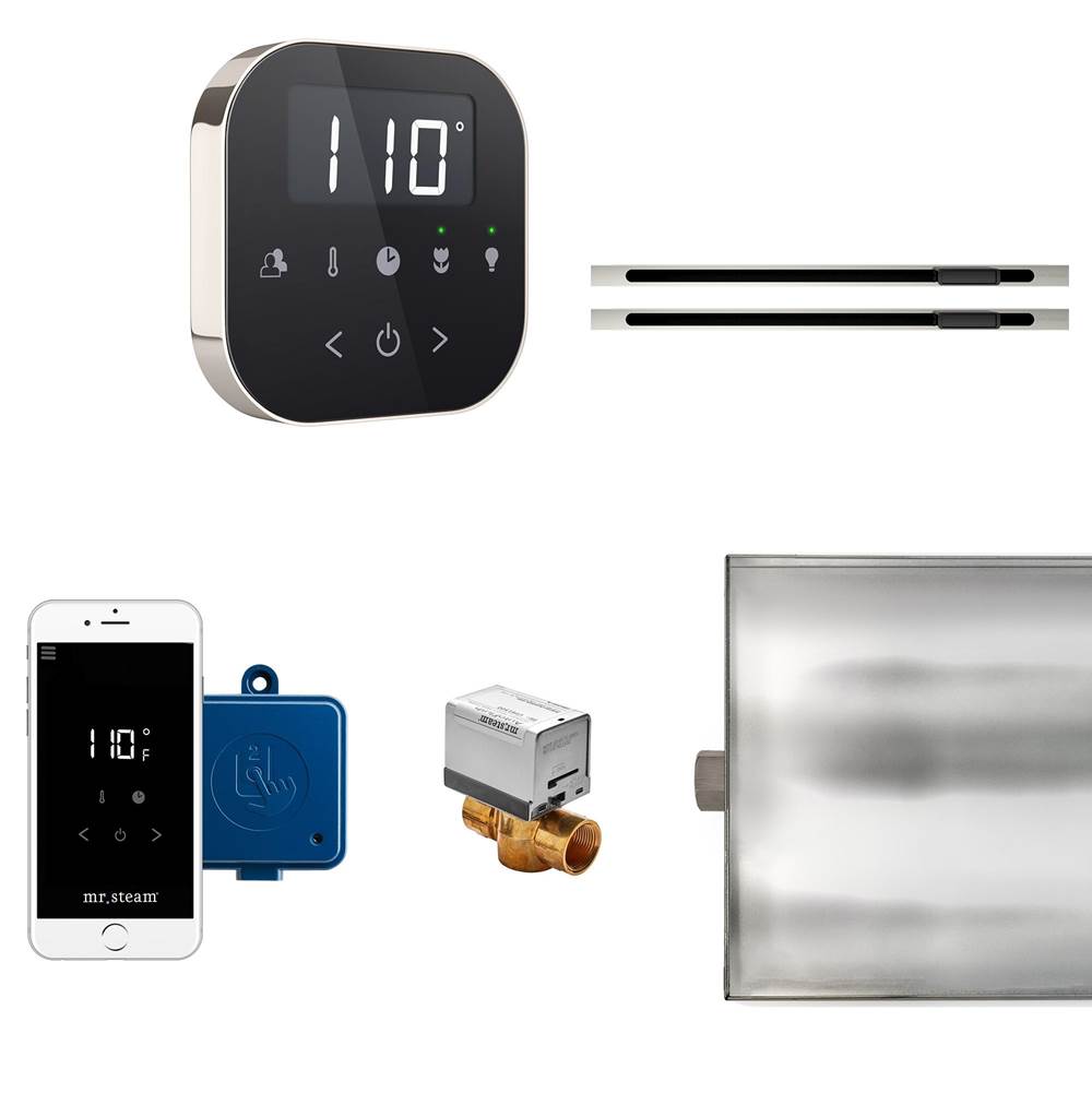 Mr. Steam - AirButler Max Linear Steam Shower Control Package with AirTempo Control and Linear SteamHead in Black Polished Nickel - Black Polished Nickel