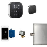 Mr. Steam - AirButler Steam Shower Control Package with AirTempo Control and Aroma Glass SteamHead in Black Polished Chrome - Black Polished Chrome