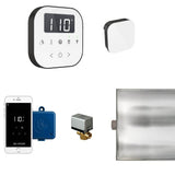 Mr. Steam - AirButler Steam Shower Control Package with AirTempo Control and Aroma Glass SteamHead in White Matte Black - White Matte Black