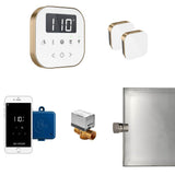 Mr. Steam - AirButler Max Steam Shower Control Package with AirTempo Control and Aroma Glass SteamHead in White Brushed Bronze - White Brushed Bronze