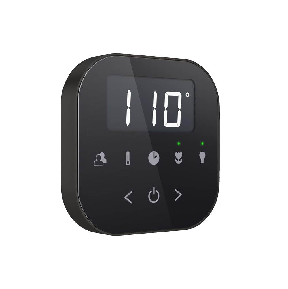 AirTempo Steam Shower Control and Aroma Glass SteamHead in Black Brushed Bronze