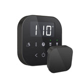 Mr. Steam - AirTempo Steam Shower Control and Aroma Glass SteamHead in Black Matte Black - Black Matte Black