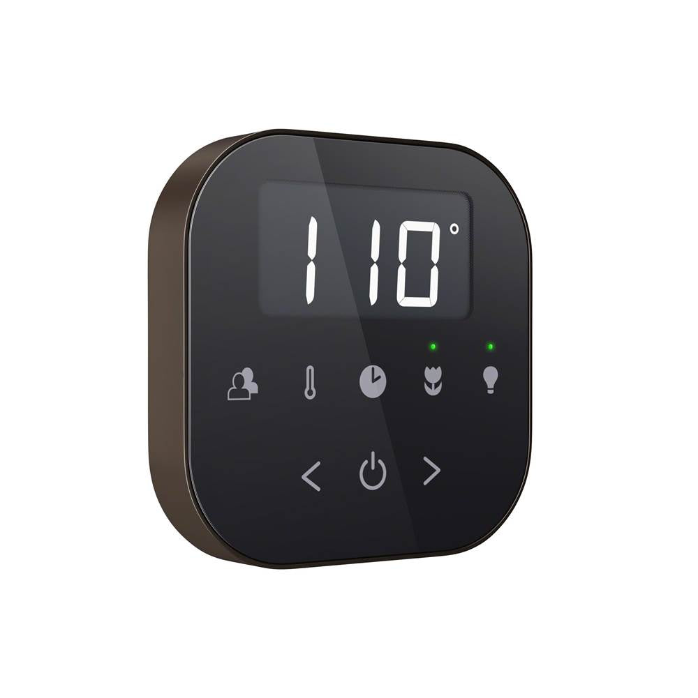 AirTempo Steam Shower Control and Aroma Glass SteamHead in Black Brushed Bronze