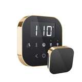 Mr. Steam - AirTempo Steam Shower Control and Aroma Glass SteamHead in Black Polished Brass - Black Polished Brass