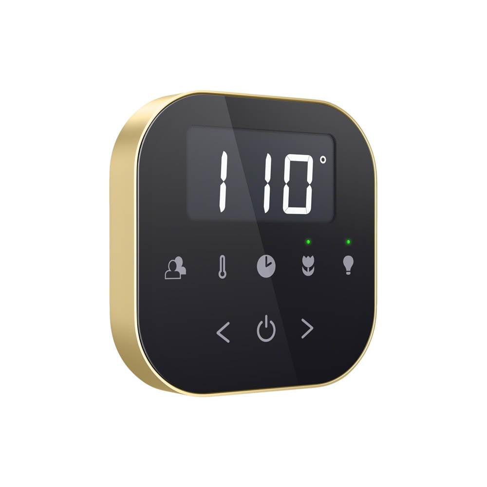 AirTempo Steam Shower Control and Aroma Glass SteamHead in Black Brushed Bronze