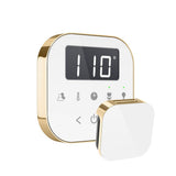 Mr. Steam - AirTempo Steam Shower Control and Aroma Glass SteamHead in White Polished Brass - White Polished Brass