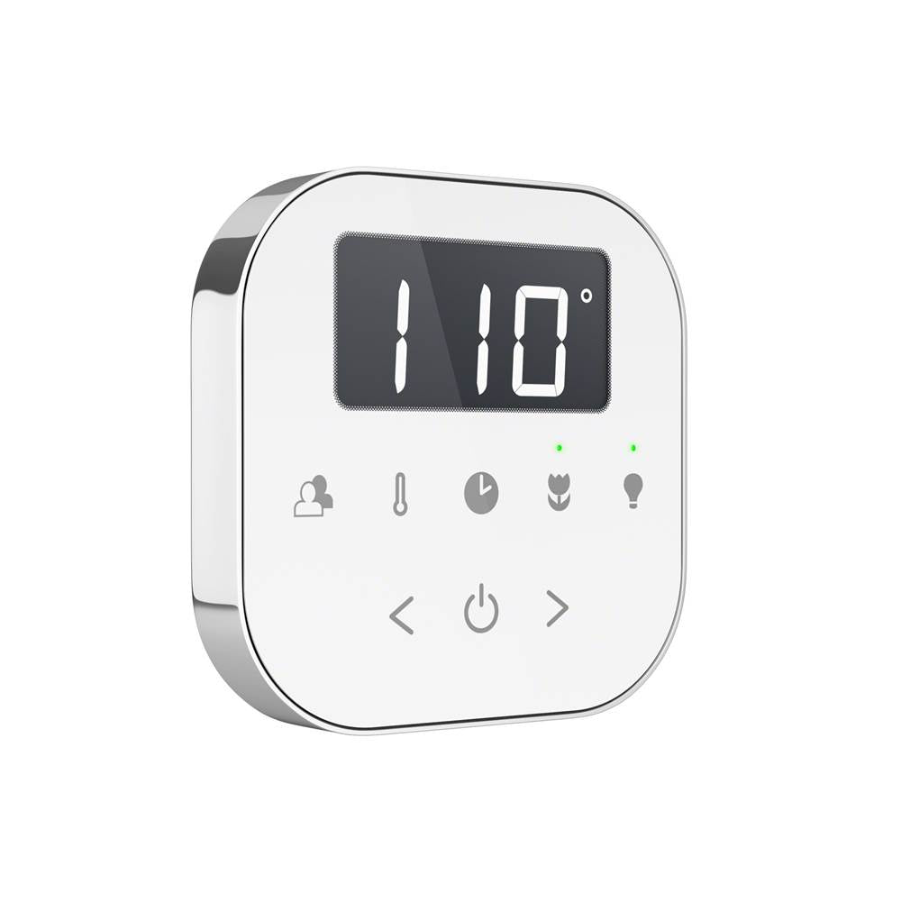AirTempo Steam Shower Control and Aroma Glass SteamHead in White Brushed Bronze