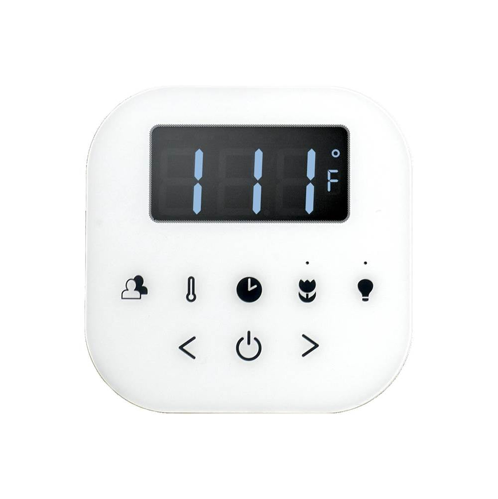 AirTempo Steam Shower Control and Aroma Glass SteamHead in White Brushed Bronze