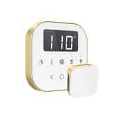 Mr. Steam - AirTempo Steam Shower Control and Aroma Glass SteamHead in White Satin Brass - White Satin Brass
