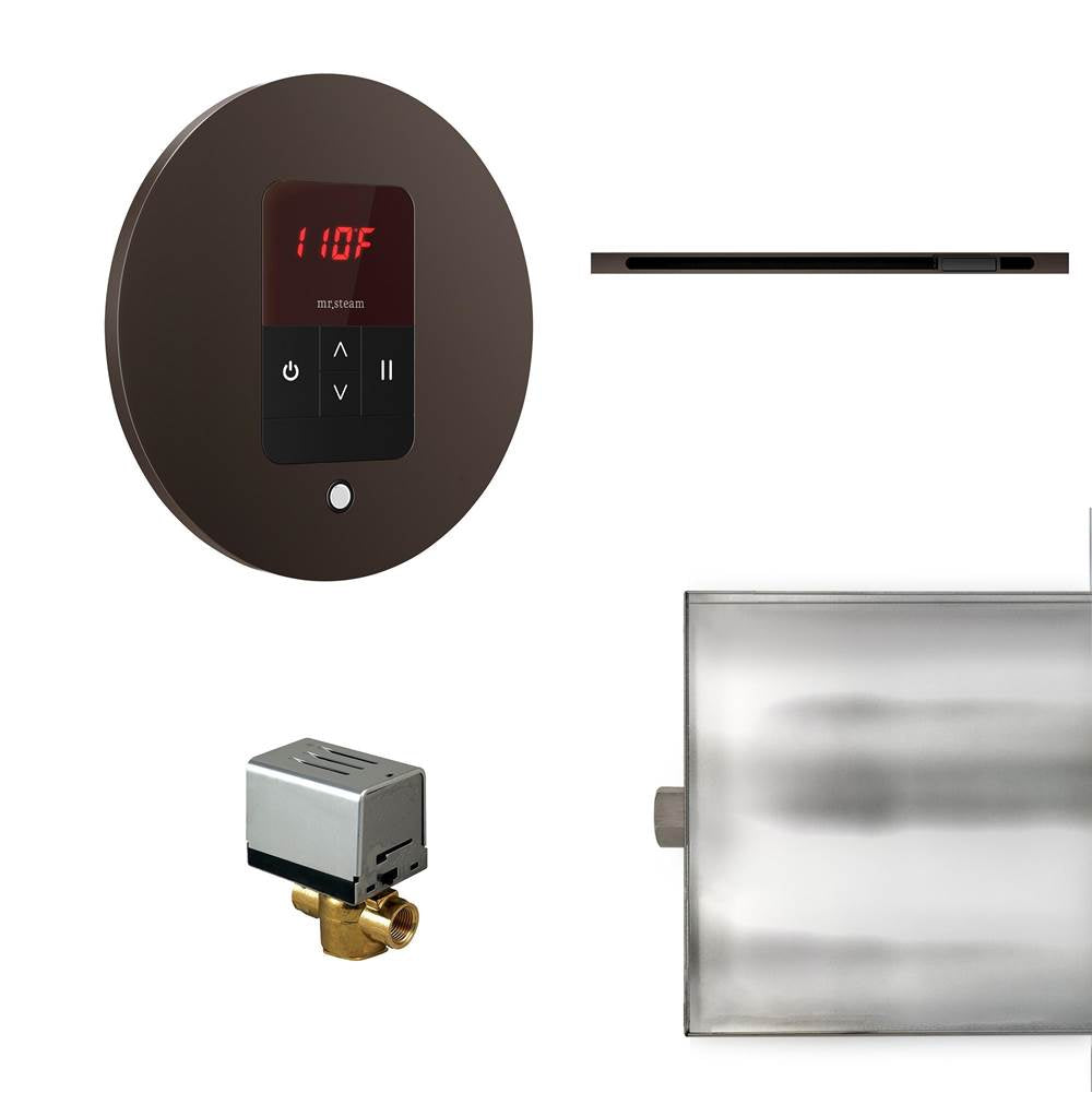 Mr. Steam - Basic Butler Linear Steam Shower Control Package with iTempo Control and Linear SteamHead in Round Oil Rubbed Bronze - Oil Rubbed Bronze