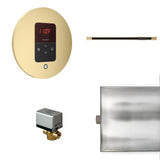 Mr. Steam - Basic Butler Linear Steam Shower Control Package with iTempo Control and Linear SteamHead in Round Satin Brass - Satin Brass