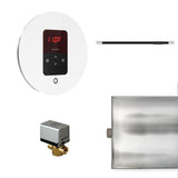 Mr. Steam - Basic Butler Linear Steam Shower Control Package with iTempo Control and Linear SteamHead in Round Glass White - Glass White