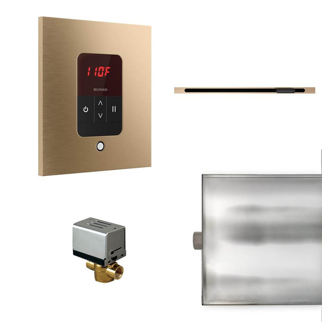 Mr. Steam - Basic Butler Linear Steam Shower Control Package with iTempo Control and Linear SteamHead in Square Brushed Bronze - Brushed Bronze