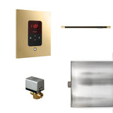 Mr. Steam - Basic Butler Linear Steam Shower Control Package with iTempo Control and Linear SteamHead in Square Polished Brass - Polished Brass