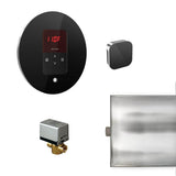 Mr. Steam - Basic Butler Steam Shower Control Package with iTempo Control and Aroma Designer SteamHead in Round Glass Black - Glass Black