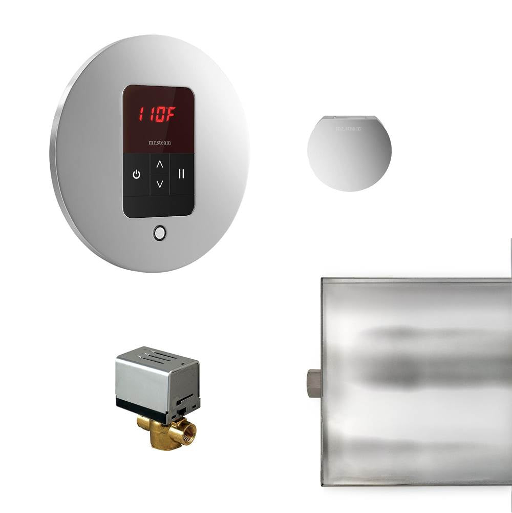 Mr. Steam - Basic Butler Steam Shower Control Package with iTempo Control and Aroma Designer SteamHead in Round Polished Chrome - Polished Chrome