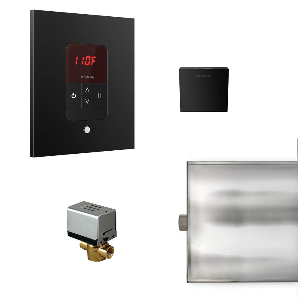 Mr. Steam - Basic Butler Steam Shower Control Package with iTempo Control and Aroma Designer SteamHead in Square Matte Black - Matte Black