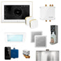 Mr. Steam - Bliss Max Programmable Steam Generator Control Kit with iSteamX Control and Aroma Glass Steamhead in White Satin Brass - White Satin Brass