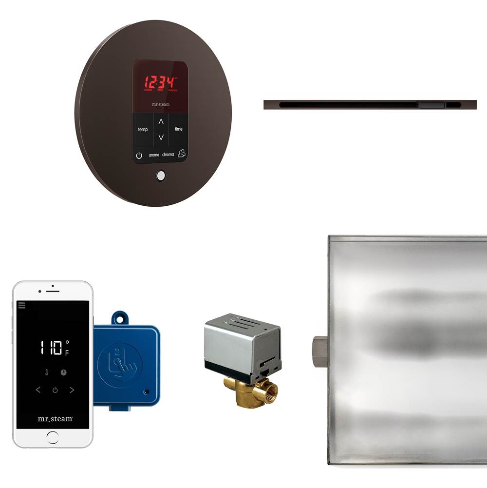 Mr. Steam - Butler Linear Steam Shower Control Package with iTempoPlus Control and Linear SteamHead in Round Oil Rubbed Bronze - Oil Rubbed Bronze