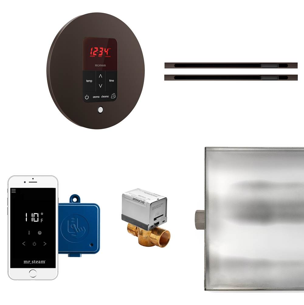 Mr. Steam - Butler Max Linear Steam Shower Control Package with iTempoPlus Control and Linear SteamHead in Round Oil Rubbed Bronze - Oil Rubbed Bronze