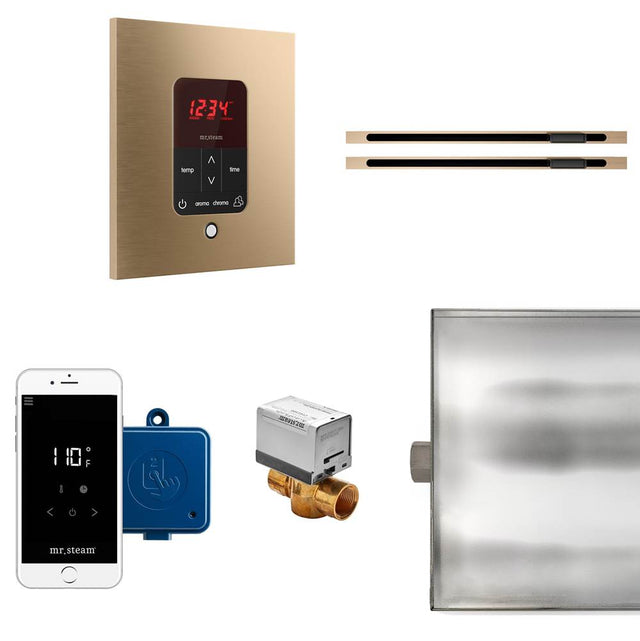 Mr. Steam - Butler Max Linear Steam Shower Control Package with iTempoPlus Control and Linear SteamHead in Square Brushed Bronze - Brushed Bronze