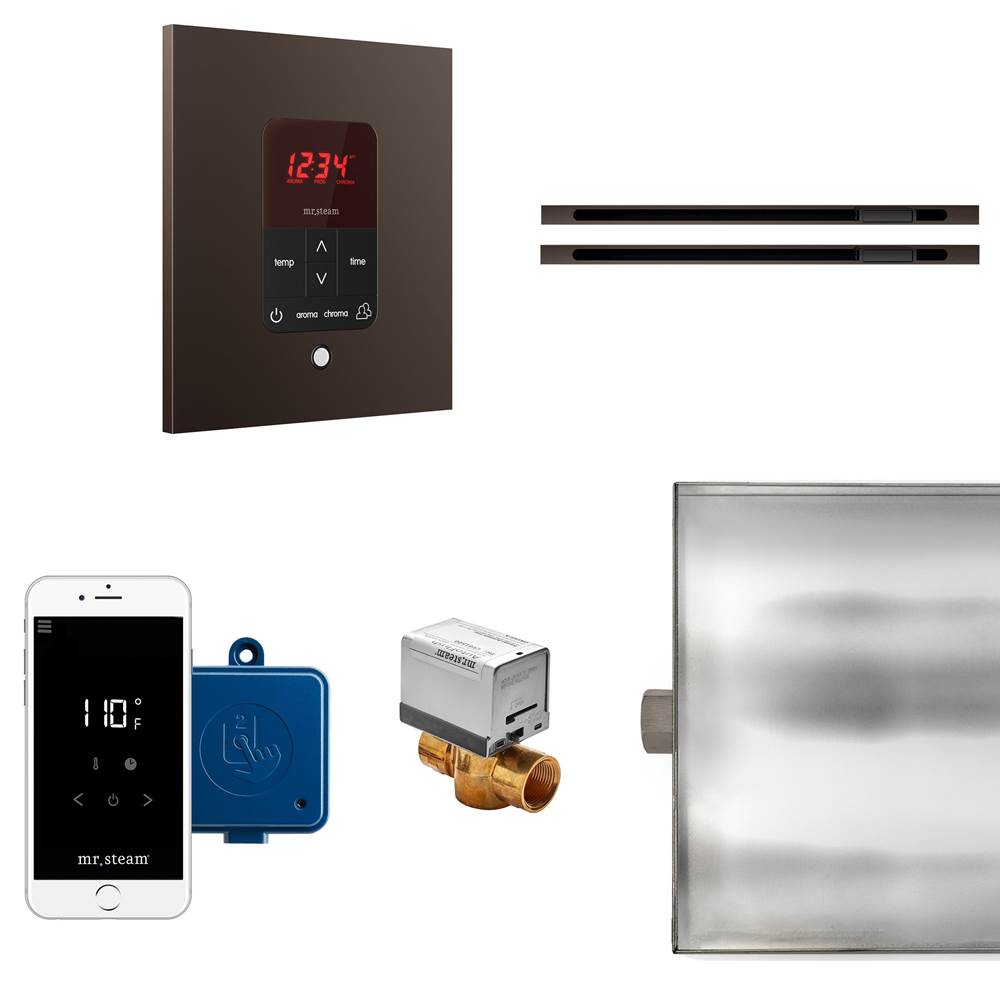 Mr. Steam - Butler Max Linear Steam Shower Control Package with iTempoPlus Control and Linear SteamHead in Square Oil Rubbed Bronze - Oil Rubbed Bronze