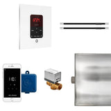 Mr. Steam - Butler Max Linear Steam Shower Control Package with iTempoPlus Control and Linear SteamHead in Square Glass White - Glass White